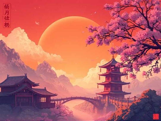 猩红色的天空下